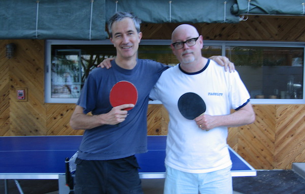 Geoff Dyer and Mark Haskell Smith. One of them is holding a dry paddle.