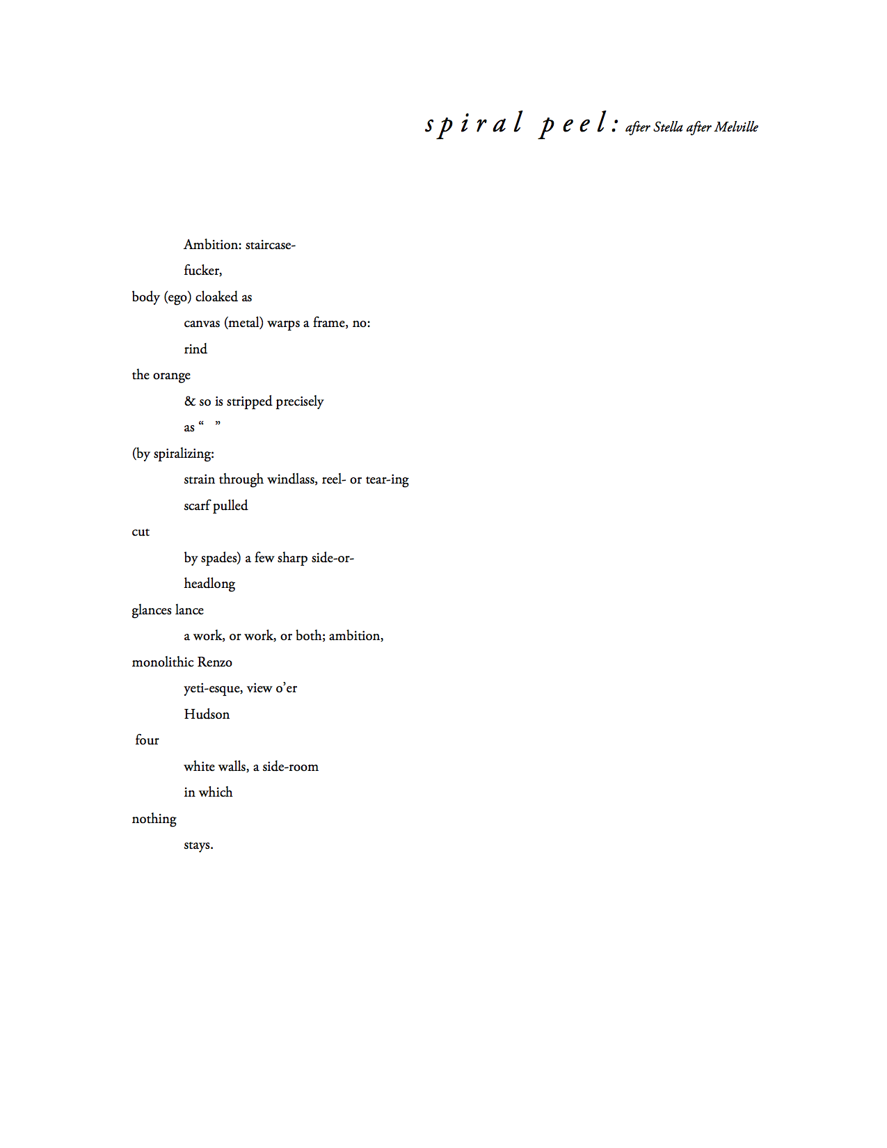 s p i r a l p e e l : after Stella after Melville ‹ Literary Hub