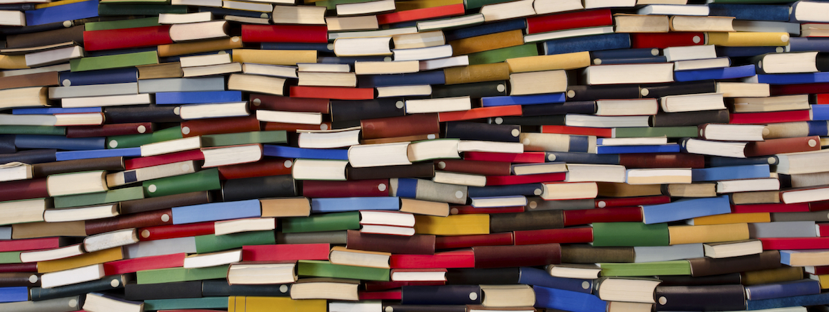 stack of school books border