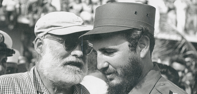 Fidel Castro Meets Ernest Hemingway PHOTO Cuba President Author 