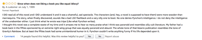 The 50 Best One-Star Amazon Reviews of Thomas Pynchon’s Gravity’s ...