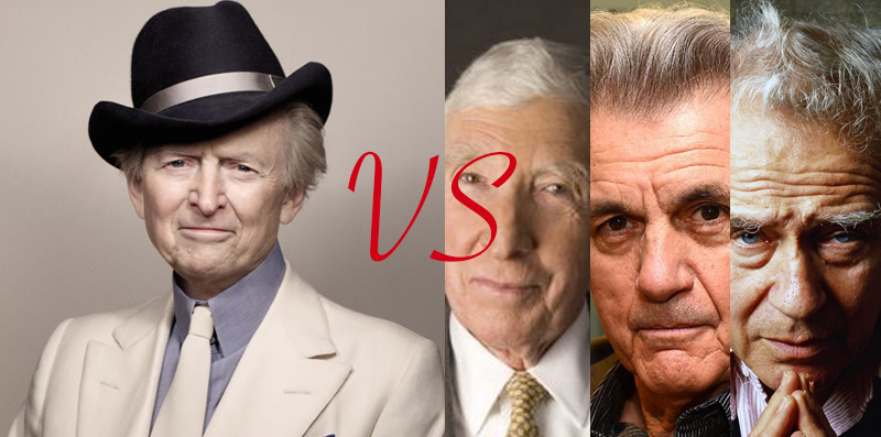 Tom Wolfe vs. John Updike, Norman Mailer, and John Irving