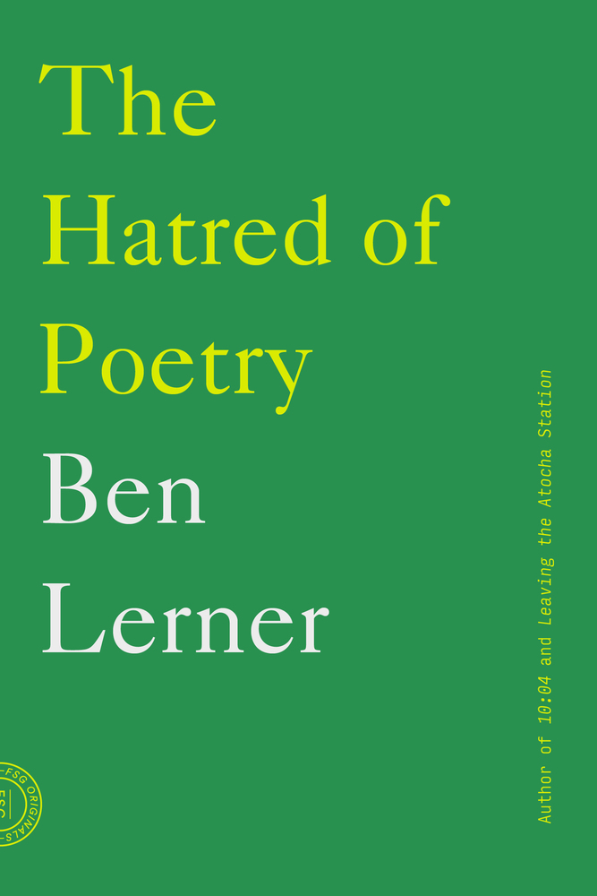 hatred of poetry lerner