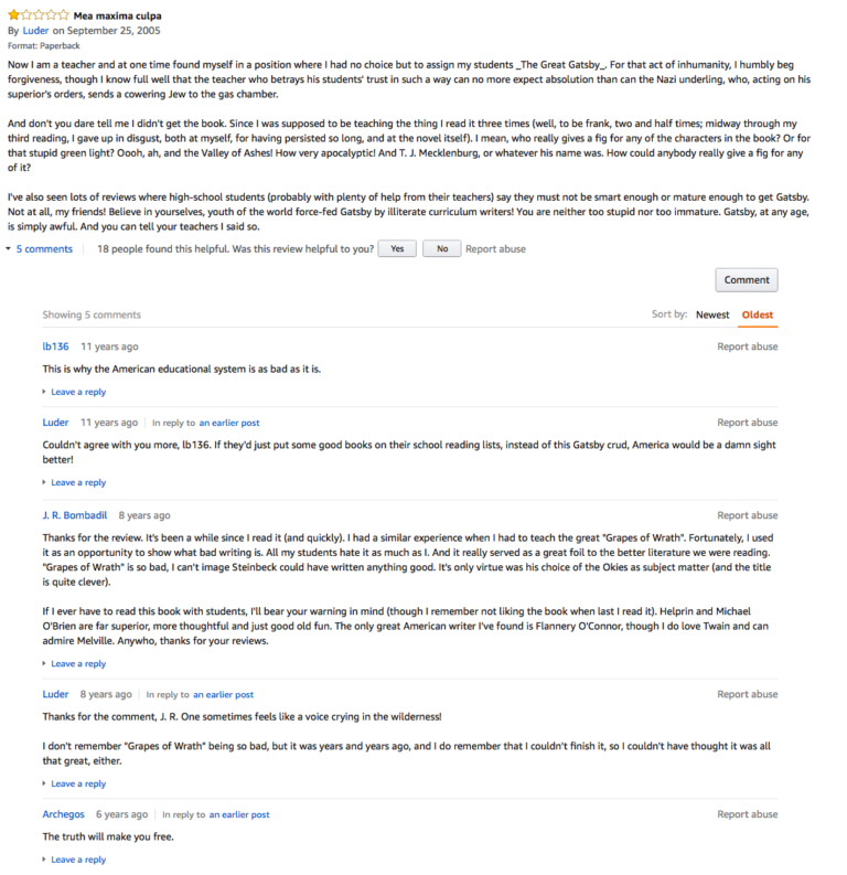 The 100 Best One-Star Amazon Reviews of The Great Gatsby ‹ Literary Hub