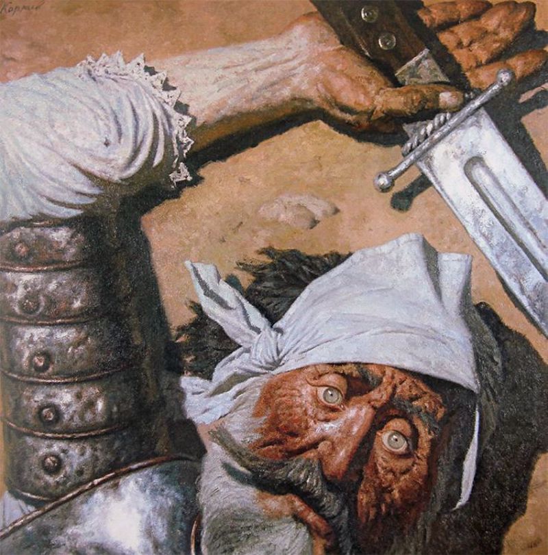 "Don Quixote Defeated," by Gely Korzhev, 1990