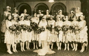 Yolande Du Bois and many bridesmaids