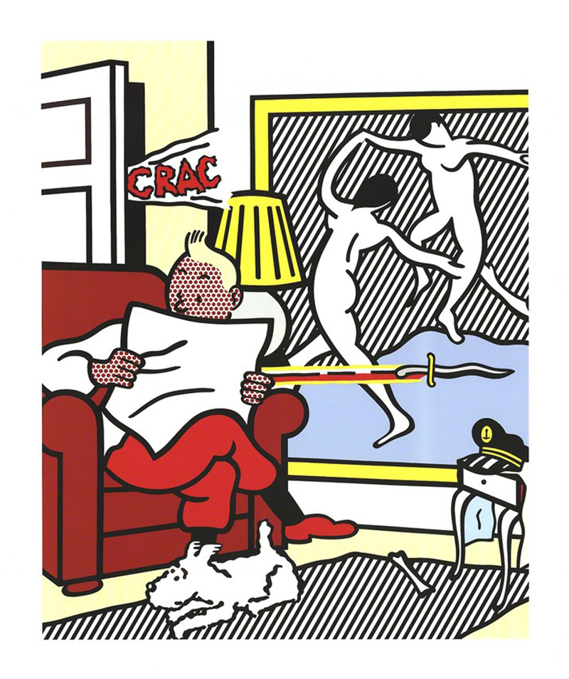 "Tintin Reading" by Roy Lichtenstein, 1995