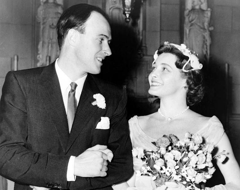 Roald Dahl and Patricia Neal on their wedding day
