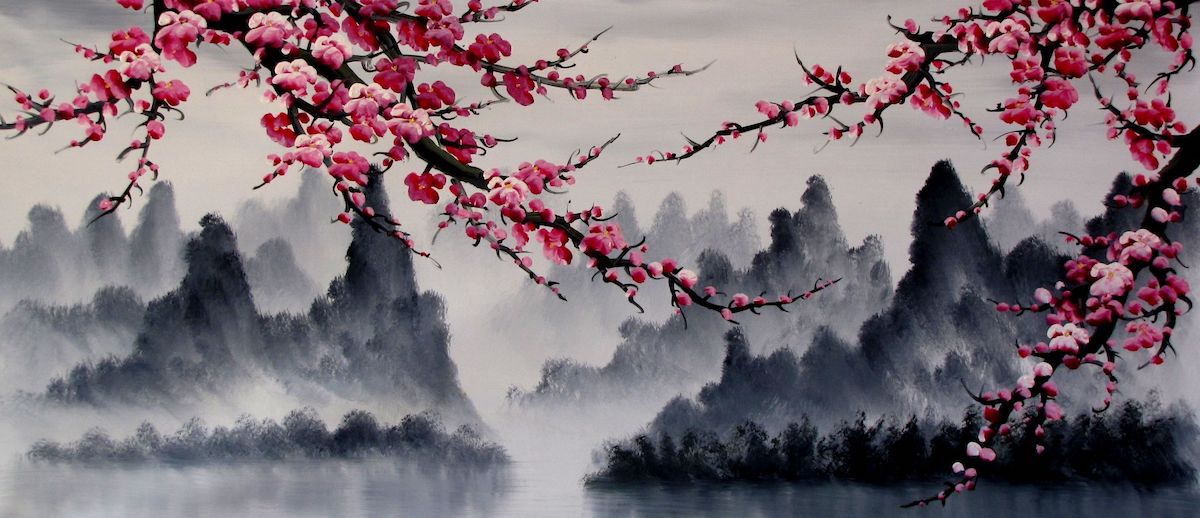chinese cherry blossom painting