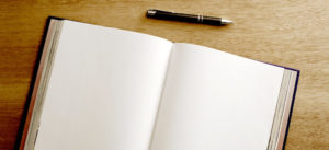 Open blank notebook or journal