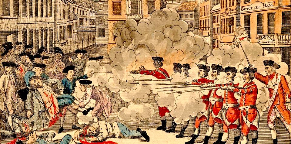 Protestors killed by the guards in later known as Boston Massacre