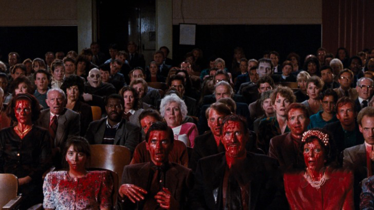 blood-covered audience