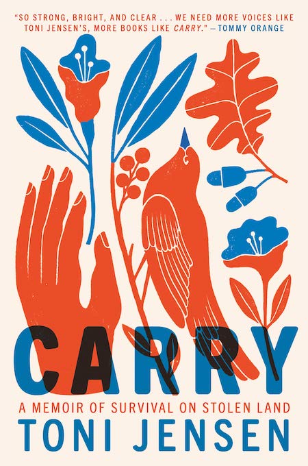 <strong>Toni Jensen, <a href="https://bookshop.org/a/132/9781984821188" target="_blank" rel="noopener"><em>Carry</em></a>; cover design by Emily Mahon, art by Carmi Grau (Ballantine Books, September)</strong>