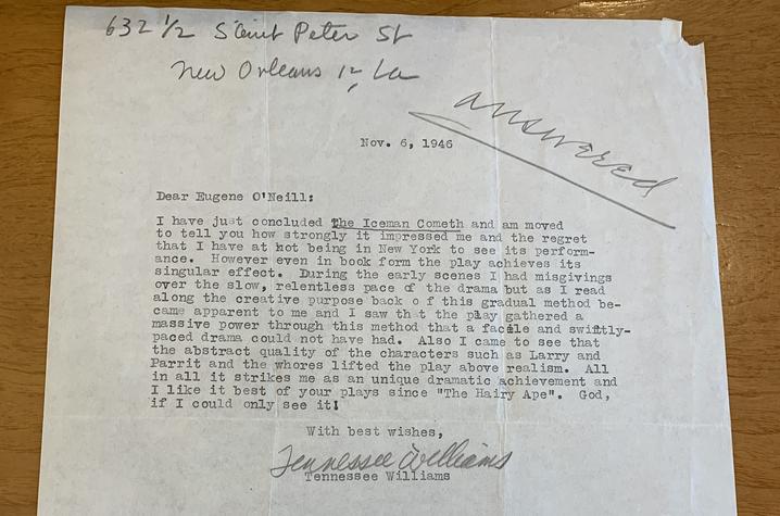 If I could only see it!” Read a newly unearthed letter from Tennessee  Williams to Eugene O'Neill. ‹ Literary Hub