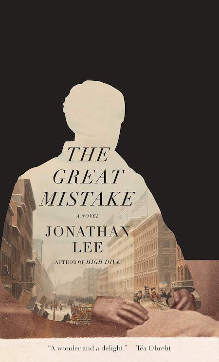 Jonathan Lee, <a href="https://bookshop.org/a/132/9780525658498" target="_blank" rel="noopener"><em>The Great Mistake</em></a>; cover design by TK TK (Knopf, June 15)