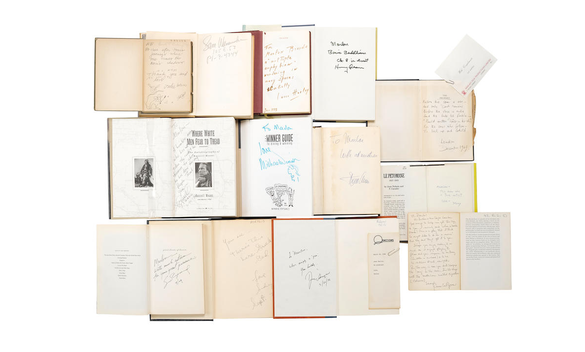 Inscribed books for Marlon Brando