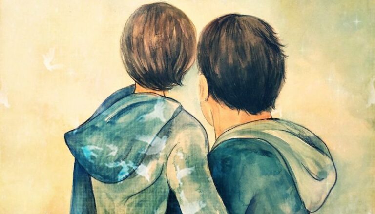 father and son painting
