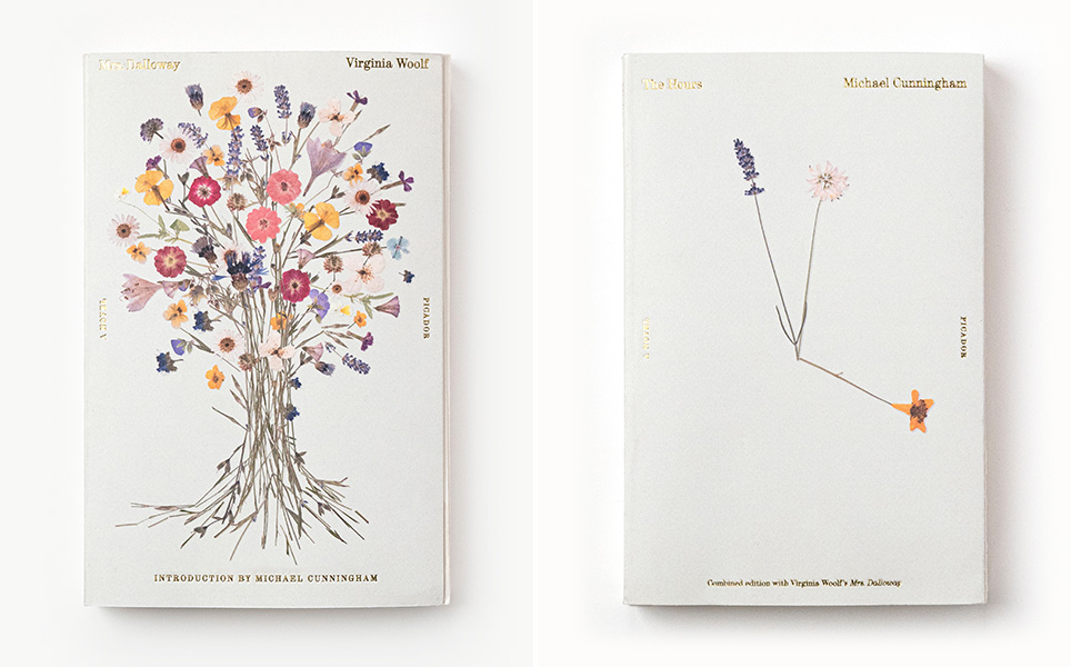 Michael Cunningham/Virginia Woolf, <em><a href="https://bookshop.org/a/132/9781250852670" target="_blank" rel="noopener">The Hours/Mrs. Dalloway</a></em>, repackage design by Pablo Delcan (Picador, May 3)