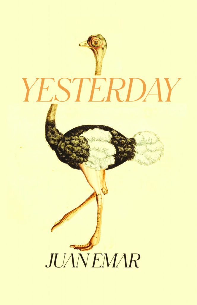 Juan Emar, <em><a href="https://bookshop.org/a/132/9780811231572" rel="noopener" target="_blank">Yesterday</a></em>, design by Erik Carter (New Directions, April 5)