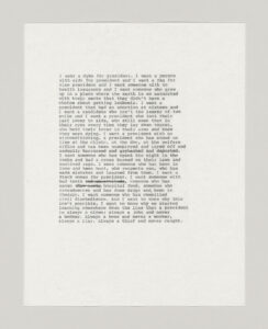 Zoe Leonard, "I want a president,