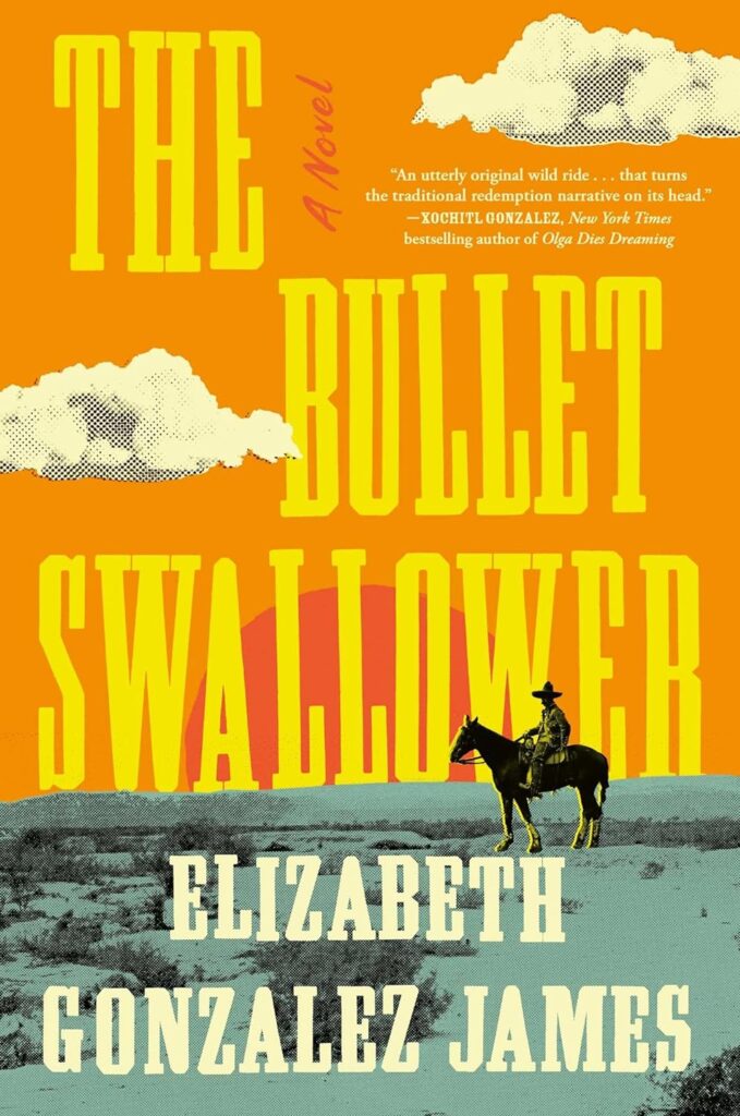 Elizabeth Gonzalez James, <a href="https://bookshop.org/a/132/9781668009321" target="_blank" rel="noopener"><em>The Bullet Swallower</em></a>; cover design by David Litman (Simon & Schuster, January 23) 