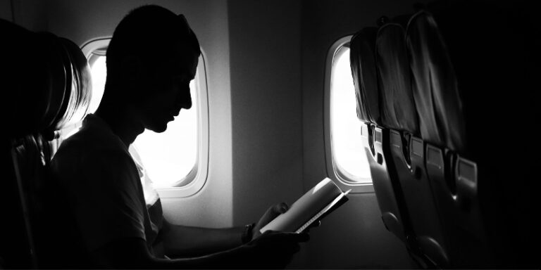 reading on the plane
