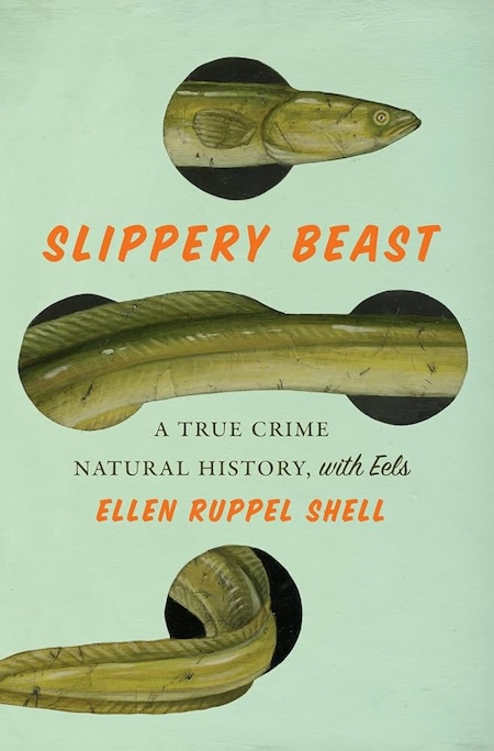 Ellen Ruppell Shell, <em><a class="external" href="https://bookshop.org/a/132/9781419765858" target="_blank" rel="noopener">Slippery Beast: A True Crime Natural History, with</a><a class="external" href="https://bookshop.org/a/132/9781419765858" target="_blank" rel="noopener"> Eels</a></em>; cover design by Eli Mock, art by Jason Holley (Abrams, August 6) 