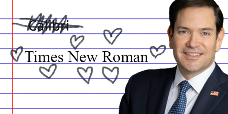 marco rubio loves some fonts but not others