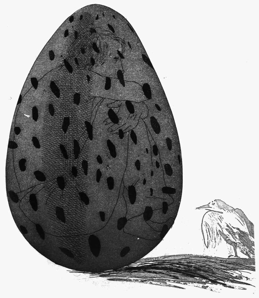 David Hockney, "The Boy Hidden in an Egg," 1969 (from "The Little Sea Hare")