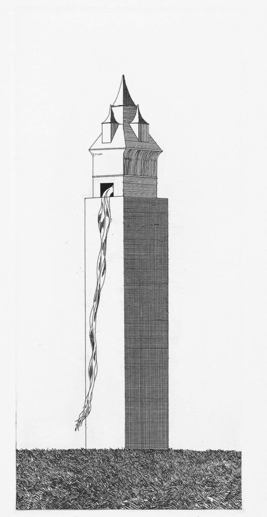 David Hockney, "The Tower Had One Window," 1969 (from "Rapunzel")