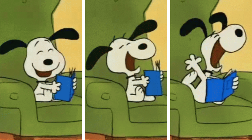 snoopy laughing